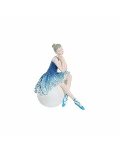 Figurine Décorative DKD Home Decor Bleu Romantique Danseuse Classique 8,5 x 13 x 14,5 cm
