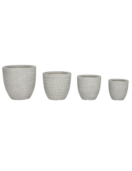 Cache-pot Home ESPRIT Gris Magnésium 44 x 44 x 43 cm (4 Unités)