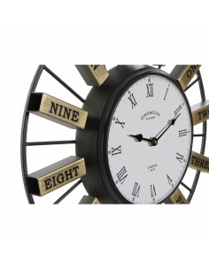 Horloge Murale DKD Home Decor 40 x 6,4 x 40 cm Verre Argenté Doré Fer (2 Unités) 2