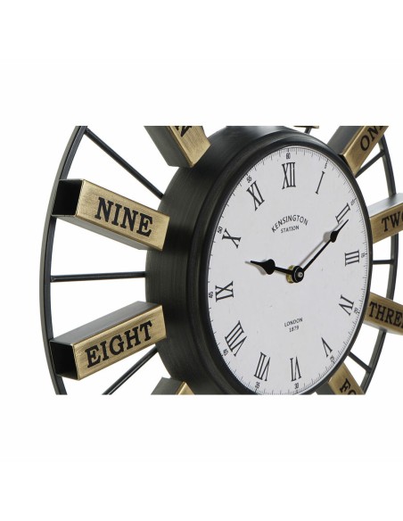 Horloge Murale DKD Home Decor 40 x 6,4 x 40 cm Verre Argenté Doré Fer (2 Unités)