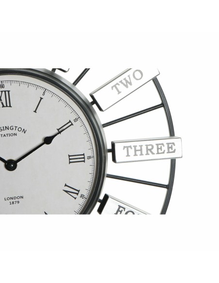 Horloge Murale DKD Home Decor 40 x 6,4 x 40 cm Verre Argenté Doré Fer (2 Unités)