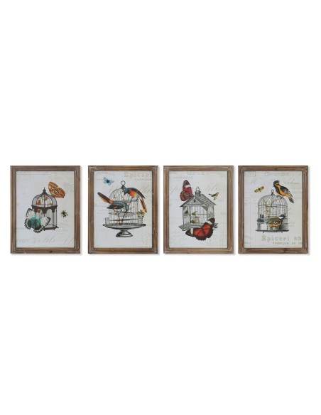 Cadre DKD Home Decor 34 x 2 x 44 cm Cage Shabby Chic (4 Pièces)