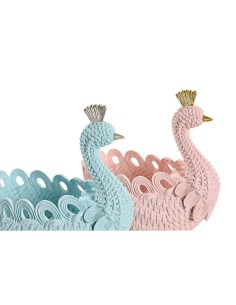 Vide-poches DKD Home Decor Résine Aluminium Romantique 23 x 14,3 x 23 cm (2 Unités)