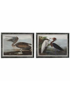 Cadre DKD Home Decor 90 x 2 x 68 cm Oiseau Oriental (2 Unités)