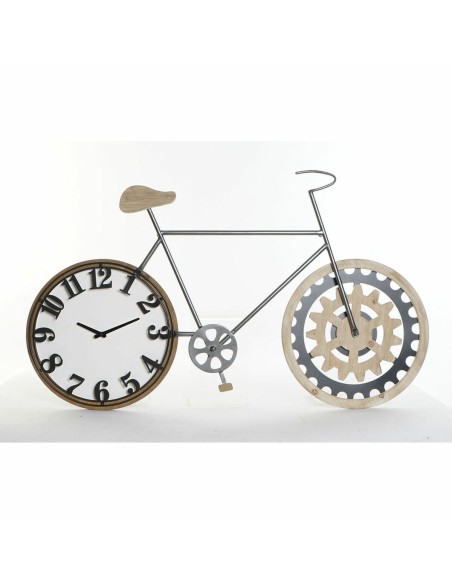 Horloge Murale DKD Home Decor 108 x 6,4 x 63,5 cm Naturel Noir Bicyclette Métal Bois MDF