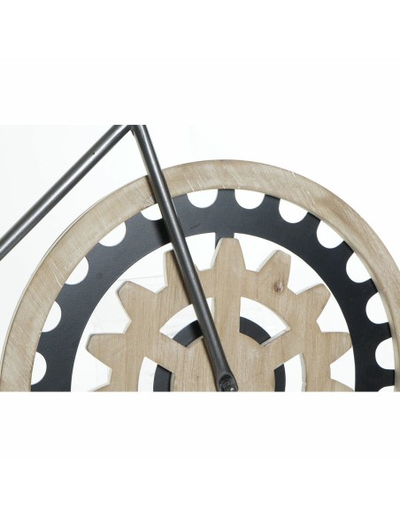 Horloge Murale DKD Home Decor 108 x 6,4 x 63,5 cm Naturel Noir Bicyclette Métal Bois MDF