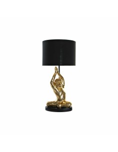 Lampe de bureau DKD Home Decor Noir Doré Polyester Résine Singe (25 x 25 x 48 cm)
