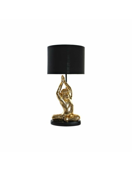 Lampe de bureau DKD Home Decor Noir Doré Polyester Résine Singe (25 x 25 x 48 cm)