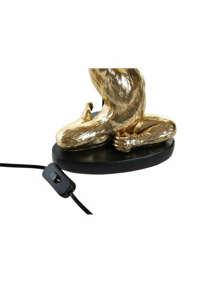 Lampe de bureau DKD Home Decor Noir Doré Polyester Résine Singe (25 x 25 x 48 cm)
