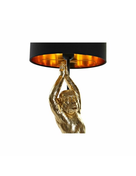 Lampe de bureau DKD Home Decor Noir Doré Polyester Résine Singe (25 x 25 x 48 cm)