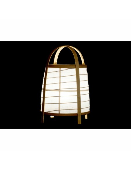 Lampe de bureau DKD Home Decor Blanc Naturel Bambou 40 W 220 V 32 x 32 x 45,5 cm