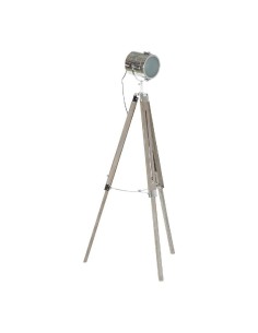 Lampadaire DKD Home Decor Métal Bois Argent Marron Clair Tripode (66 x 66 x 142 cm)