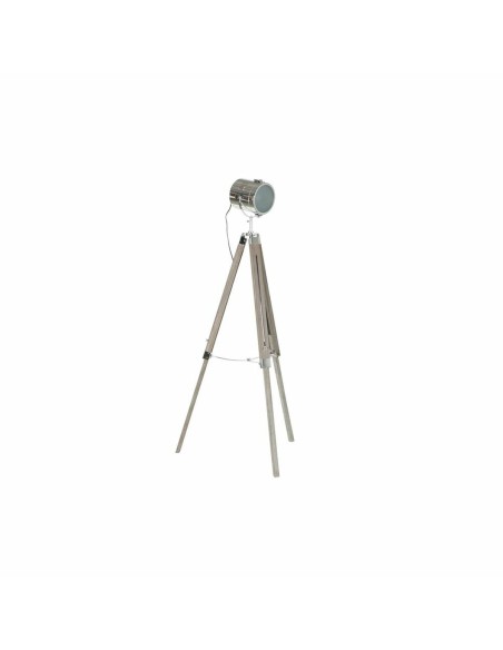 Lampadaire DKD Home Decor Métal Bois Argent Marron Clair Tripode (66 x 66 x 142 cm)