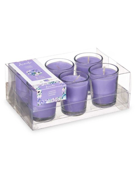 Ensemble de Bougies Parfumées Acorde 48-B-AR Lavande Verre (12 Unités)