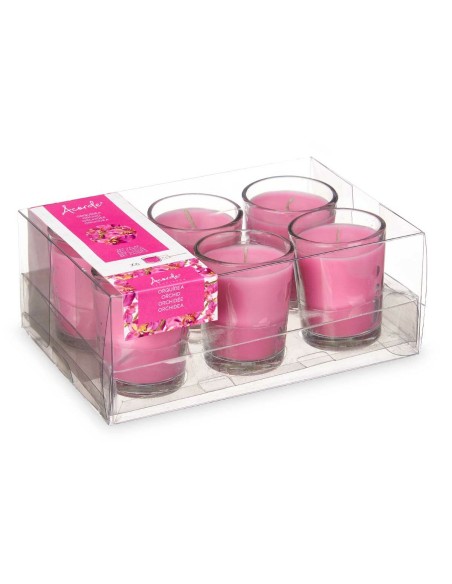 Ensemble de Bougies Parfumées Acorde 48-D-AR Orchidée Verre (12 Unités)