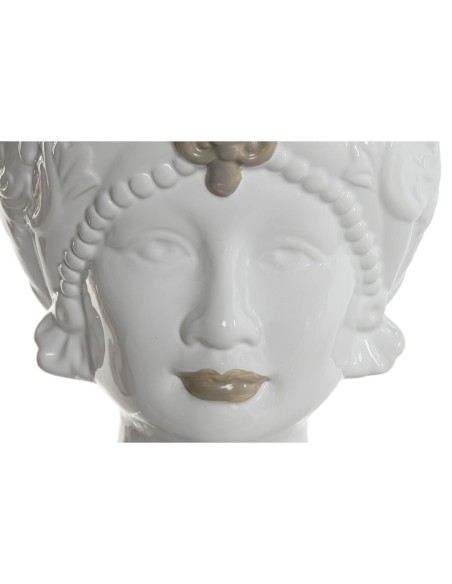 Cache-pot Home ESPRIT Blanc Beige Porcelaine 15 x 15 x 26.5 cm (2 Unités)