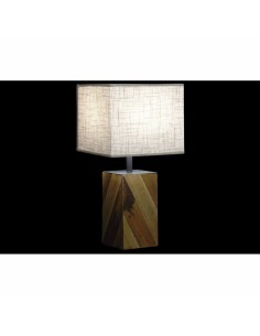 Lampe de bureau DKD Home Decor 25,5 x 25,05 x 52 cm Sapin Naturel Beige Métal Crème 220 V 60 W 25 x 25 x 21 cm (2 Unités) 2