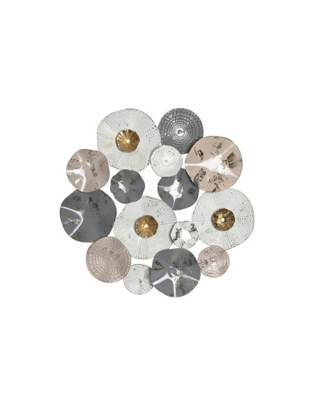 Décoration murale DKD Home Decor Gris Métal Blanc (80 x 7 x 80 cm)