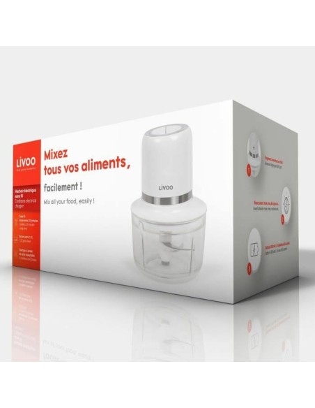Hachoir Livoo Chopper Blanc Acier 200 W 1,2 L