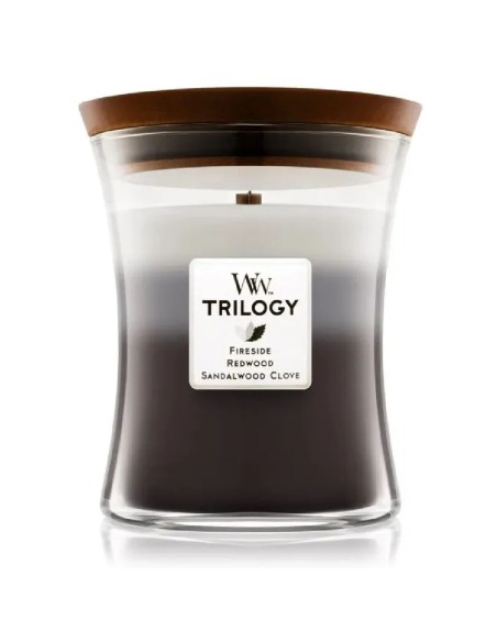 Bougie Parfumée Woodwick Trilogy Medium Warm Woods