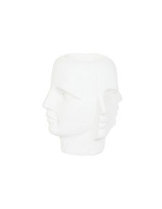 Cache-pot Home ESPRIT Blanc Magnésium Moderne Visage 49 x 49 x 50 cm