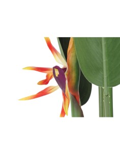 Plante décorative DKD Home Decor 75 x 75 x 180 cm Orange Vert Jaune polypropylène Oiseaux de paradis 2