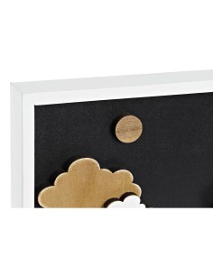 Décoration murale DKD Home Decor Blanc Marron Maisons Urbaine 40 x 3,5 x 20 cm 2