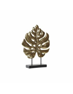 Figurine Décorative DKD Home Decor Noir Doré Tropical Feuille d'une plante 25,5 x 6 x 34 cm