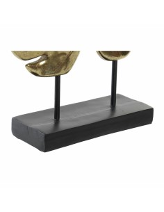 Figurine Décorative DKD Home Decor Noir Doré Tropical Feuille d'une plante 25,5 x 6 x 34 cm 2