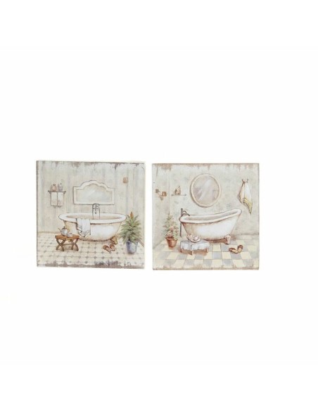 Cadre DKD Home Decor Salles de bains (2 Unités) (20 x 3 x 20 cm)