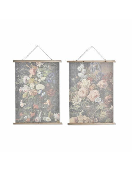 Cadre DKD Home Decor Fleurs Moderne 75 x 2 x 100 cm (2 Unités)