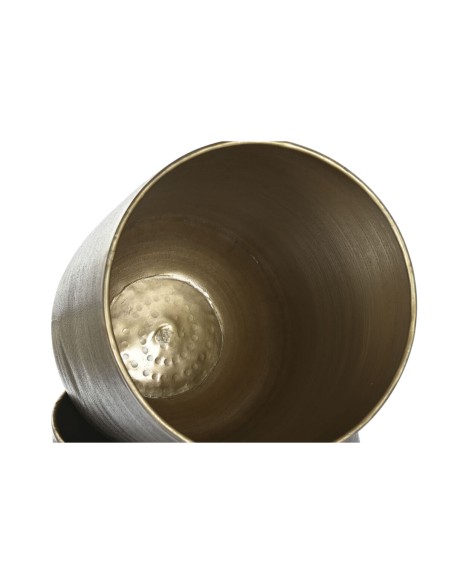 Cache-pot Home ESPRIT Doré Argenté Aluminium Moderne 35 x 35 x 63 cm (2 Pièces)