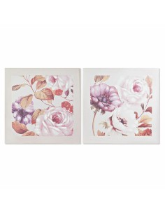 Cadre DKD Home Decor Roses Romantique 70 x 3 x 70 cm (2 Unités)