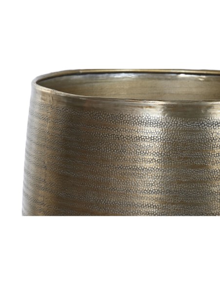 Cache-pot Home ESPRIT Doré Argenté Aluminium Moderne 35 x 35 x 63 cm (2 Pièces)