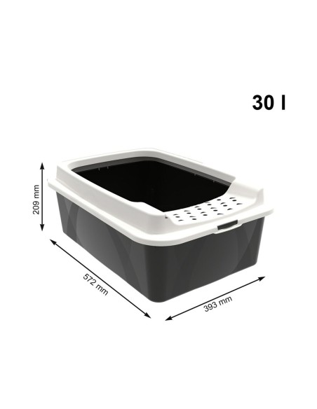 Bac à litière pour chats Rotho Bonnie Eco Noir 57,2 x 39,3 x 20,9 cm Plastique