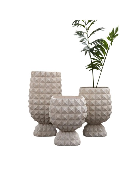 Cache-pot Home ESPRIT Argile Fibre Moderne 35 x 35 x 60 cm