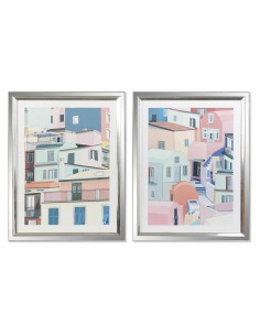 Cadre DKD Home Decor 69 x 3 x 89 cm Maisons Urbaine (2 Unités)