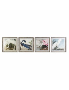 Cadre DKD Home Decor 60 x 2,5 x 60 cm Oiseau Oriental (4 Pièces)