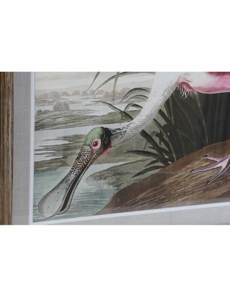 Cadre DKD Home Decor 60 x 2,5 x 60 cm Oiseau Oriental (4 Pièces)