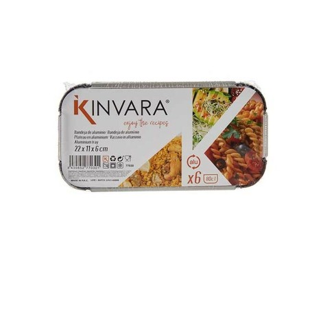 Lot de plateaux pour aliments Kinvara 16153 Jetable Avec couvercle 12 Unités