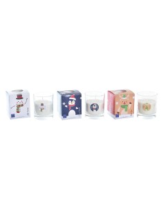 Bougie DKD Home Decor Noël Bonhomme de Neige (3 Unités)