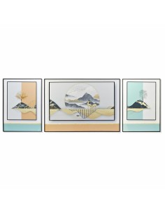 Jeu de 3 tableaux DKD Home Decor Montagne Moderne (200 x 3 x 70 cm)