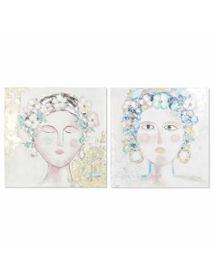 Cadre DKD Home Decor 100 x 3,5 x 100 cm Femme Scandinave (2 Unités)