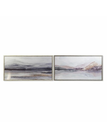 Cadre DKD Home Decor 124 x 4,5 x 64 cm Montagne Moderne (2 Unités)
