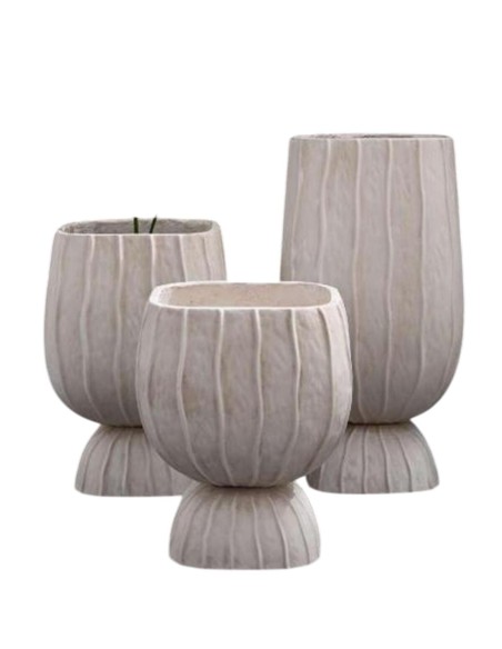 Cache-pot Home ESPRIT Argile Fibre Moderne 32 x 32 x 60 cm
