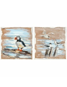 Cadre DKD Home Decor Oiseaux méditerranéen (45 x 2,7 x 45 cm) (2 Unités)