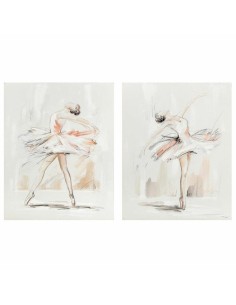 Cadre DKD Home Decor 80 x 3,7 x 100 cm Danseuse Classique Romantique (2 Unités)