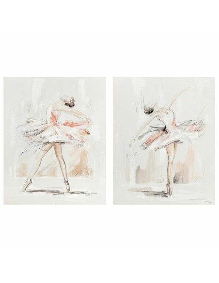 Cadre DKD Home Decor 80 x 3,7 x 100 cm Danseuse Classique Romantique (2 Unités)