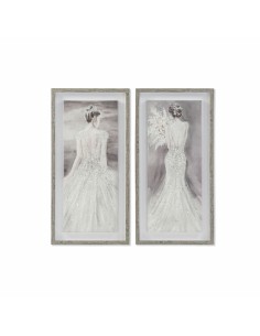 Cadre DKD Home Decor 40 x 3,8 x 80 cm Femme Romantique (2 Unités)