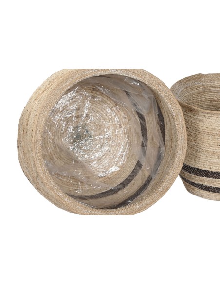 Cache-pot Home ESPRIT Marron Fibre Arabe 60 x 60 x 52 cm (4 Unités)